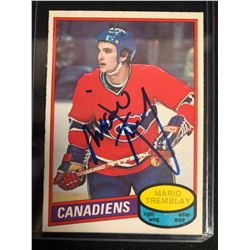 MARIO TREMBLAY SIGNED VINTAGE CANADIENS HOCKEY CARD