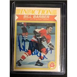 BILL BARBER SIGNED O-PEE-CHEE IN ACTION HOCKEY CARD