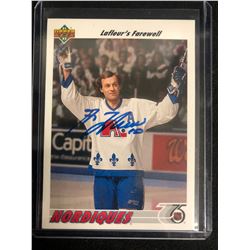 GUY LAFLEUR SIGNED 1991-92 UPPER DECK HOCKEY CARD