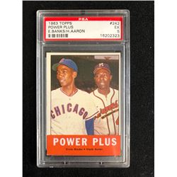 1963 TOPPS #242 POWER PLUS (E. BANKS/ H. AARON) EX 5