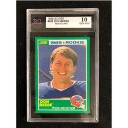 1989 SCORE #265 DON BEEBE ROOKIE CARD (10 GEM MINT)