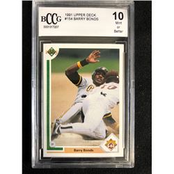 1991 UPPER DECK #154 BARRY BONDS (10 MINT OR BETTER)