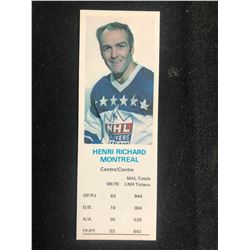 1970-71 Dad's Cookies HENRI RICHARD NHL Players Association