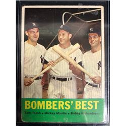 1963 TOPPS BOMBERS BEST - MANTLE - TRESH - RICHARDSON - YANKEES #173