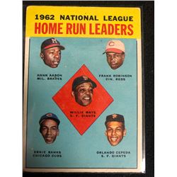 1963 Topps #3 1962 NL Home Run Leaders