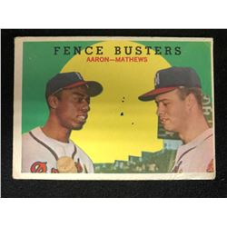1959 Topps #212 Fence Busters Aaron/ Mathews