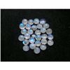 Image 2 : BLUE FIRE RAINBOW MOONSTONE 4 MM ROUND CABOCHON LOOSE GEMSTONE 100 PIECES LOT