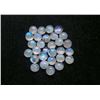 Image 3 : BLUE FIRE RAINBOW MOONSTONE 4 MM ROUND CABOCHON LOOSE GEMSTONE 100 PIECES LOT