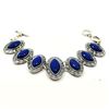 Image 1 : LAPIS LAZULI GEMSTONE SILVER PLATED BRACELET