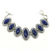 Image 2 : LAPIS LAZULI GEMSTONE SILVER PLATED BRACELET