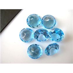 Natural Blue Topaz 9 mm Round Cut Loose Gemstone 10 Pieces Lot