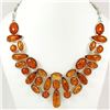 Image 2 : BALTIC AMBER GEMSTONE SILVER PLATED BLUE NECKLACE