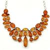 Image 3 : BALTIC AMBER GEMSTONE SILVER PLATED BLUE NECKLACE