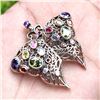 Image 1 : Multi Gemstone Butterfly 92.5 Sterling Silver Pendant