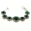 Image 1 : MALACHITE GEMSTONE SILVER PLATED BRACELET