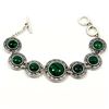 Image 2 : MALACHITE GEMSTONE SILVER PLATED BRACELET