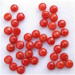 Natural Italian Red Coral 5mm Round Cabochon Loose Gemstone 100 Pieces Lot