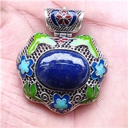 Lapis Lazuli Antique 92.5 Sterling Silver Pendant