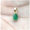 Image 1 : NATURAL GREEN EMERALD GEMSTONE 14 KT YELLOW GOLD HANDMADE PENDANT JEWELRY 2.30Ct