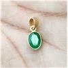Image 3 : NATURAL GREEN EMERALD GEMSTONE 14 KT YELLOW GOLD HANDMADE PENDANT JEWELRY 2.30Ct
