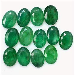 Natural Emerald 7x5 MM Oval Cut Green Loose Untreated Gemstone 25 Pieces Lot