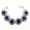 Image 2 : LAPIS LAZULI GEMSTONE SILVER PLATED BRACELET