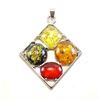 Image 3 : BALTIC AMBER GEMSTONE SILVER PLATED PENDANT JEWELRY
