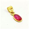 Image 2 : NATURAL PINK RUBY GEMSTONE 14 KT YELLOW GOLD HANDMADE PENDANT JEWELRY