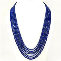 LAPIS LAZULI FACETED BEADS NECKLACE 279 CT, 7 STRAND