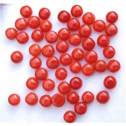 Natural Italian Red Coral 4mm Round Cabochon Loose Gemstone 100 Pieces Lot