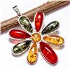 Image 1 : BALTIC AMBER GEMSTONE SILVER PLATED PENDANT JEWELRY
