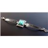 Image 2 : Turquoise Gemstone Silver Plated Handmade Bracelet