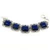 Image 1 : LAPIS LAZULI GEMSTONE SILVER PLATED BRACELET