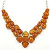 Image 3 : BALTIC AMBER GEMSTONE SILVER PLATED BLUE NECKLACE