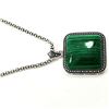 Image 2 : MALACHITE GEMSTONE SILVER PLATED PENDANT