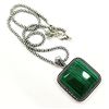 Image 3 : MALACHITE GEMSTONE SILVER PLATED PENDANT