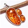 Image 1 : BALTIC AMBER GEMSTONE SILVER PLATED PENDANT JEWELRY