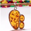 Image 2 : BALTIC AMBER GEMSTONE SILVER PLATED PENDANT JEWELRY