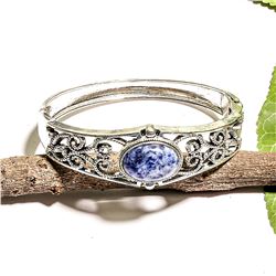 BLUE SODALITE GEMSTONE SILVER PLATED  BRACELET BANGLE