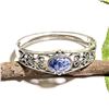 Image 1 : BLUE SODALITE GEMSTONE SILVER PLATED  BRACELET BANGLE