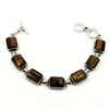 Image 2 : TIGER"S EYE GEMSTONE SILVER PLATED BRACELET