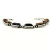 Image 3 : TIGER"S EYE GEMSTONE SILVER PLATED BRACELET