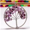 Image 2 : AMETHYST GEMSTONE TREE OF LIFE CHARM SILVER PLATED PENDANT JEWELRY