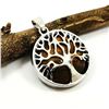 Image 1 : TIGER'S EYE GEMSTONE TREE OF LIFE DESIGN PENDANT