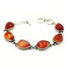 Image 1 : CARNELIAN GEMSTONE SILVER PLATED BRACELET