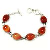 Image 2 : CARNELIAN GEMSTONE SILVER PLATED BRACELET