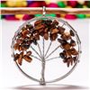 Image 2 : TIGER'S EYE GEMSTONE TREE OF LIFE CHARM SILVER PLATED PENDANT JEWELRY