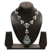 Image 1 : Abalone Shell Gemstone Silver Plated Necklace