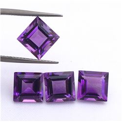 Amethyst Square Cut 7x7mm Loose Gemstone 50 Pieces Lot
