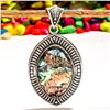Image 1 : ABALONE SHELL GEMSTONE SILVER PLATED PENDANT JEWELRY